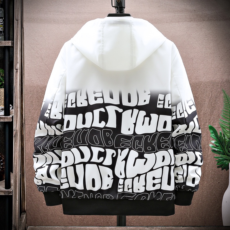 Jaket Pria Model Jaket Hoodie Berkerudung Kerah Bisbol Gaya Kasual Fashion Jacket J22738A