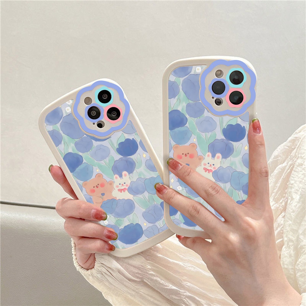 Soft Case Silikon Motif Bunga Untuk iPhone 11 Pro Max 12 Pro Max 13 Pro Max XR X XS Max