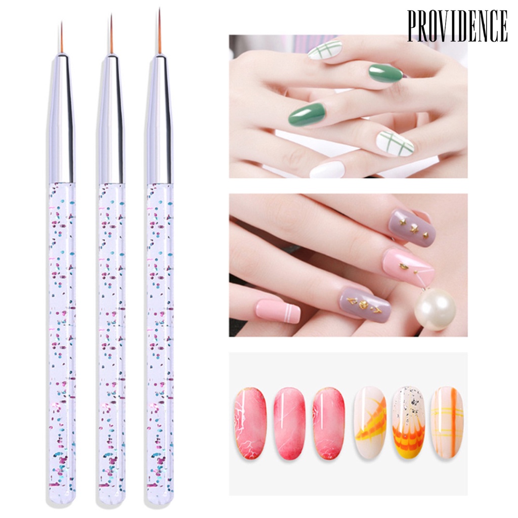 Providence 3Pcs/Set Nail Painting Pen Colorful Surface Ergonomics Handle Ultra Thin Flower Design Stripes Lines Liner DIY Drawing Pen for Manicure