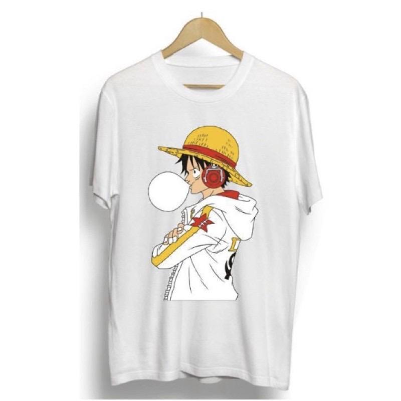 T-SHIRT LUFFY PERMEN KARET  / BAJU KAOS DISTRO PRIA WANITA COTTON 30S