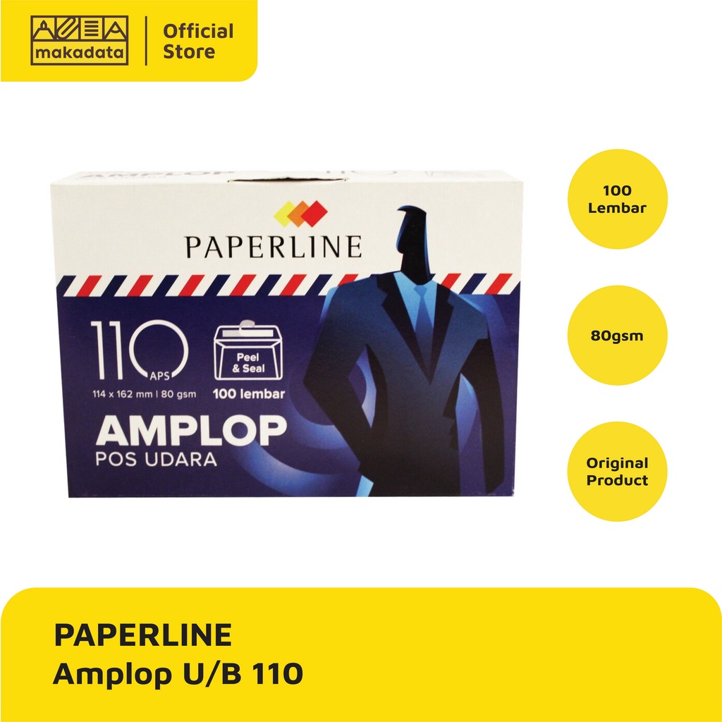 

AMPLOP PUTIH PAPERLINE / SURAT POS AIRMAIL UDARA BESAR 110 (1 PAK ISI 100 LEMBAR) MURAH