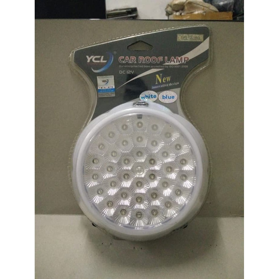 Lampu Plafon Mobil YCL639B Cahaya White + Blue 2 in 1 Termasuk Dudukan