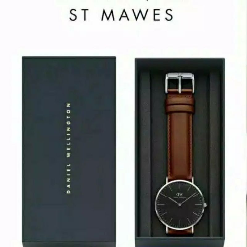 JAM TANGAN PRIA WD KULIT PREMIUM KUALITI FREE BOX DAN PAPERBAGS DIAMETER 4.2CM||JAMTANGAN FASHION PRIA-C. Tua silver HITAM