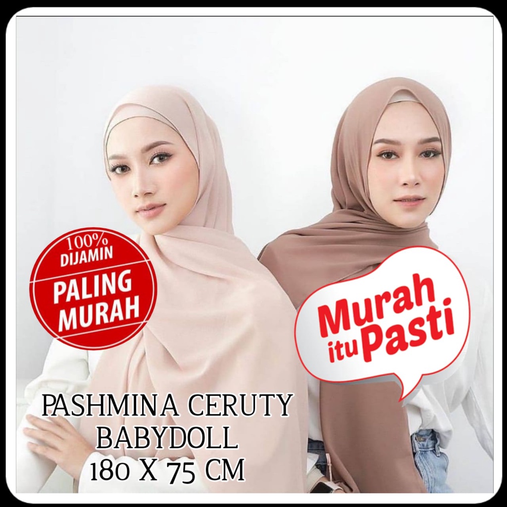 [COD]PASHMINA CERUTY BABY DOLL POLOS/PASHMINA CERUTY INSTAN IMPORT