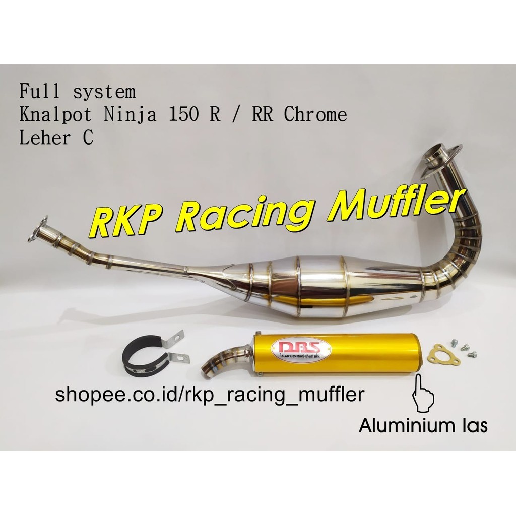 Knalpot Ninja 150 R RR SS kolong DBS chrome krom silencer aluminium las gold kenalpot racing motor