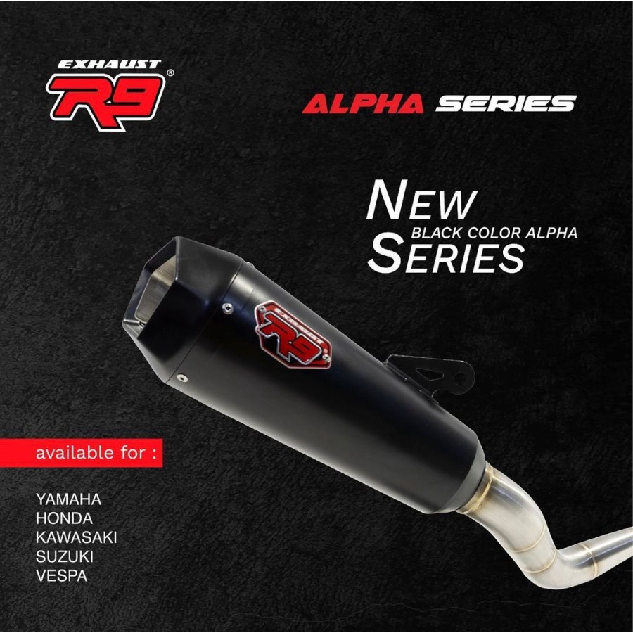 Knalpot R9 Alpha New Black Series