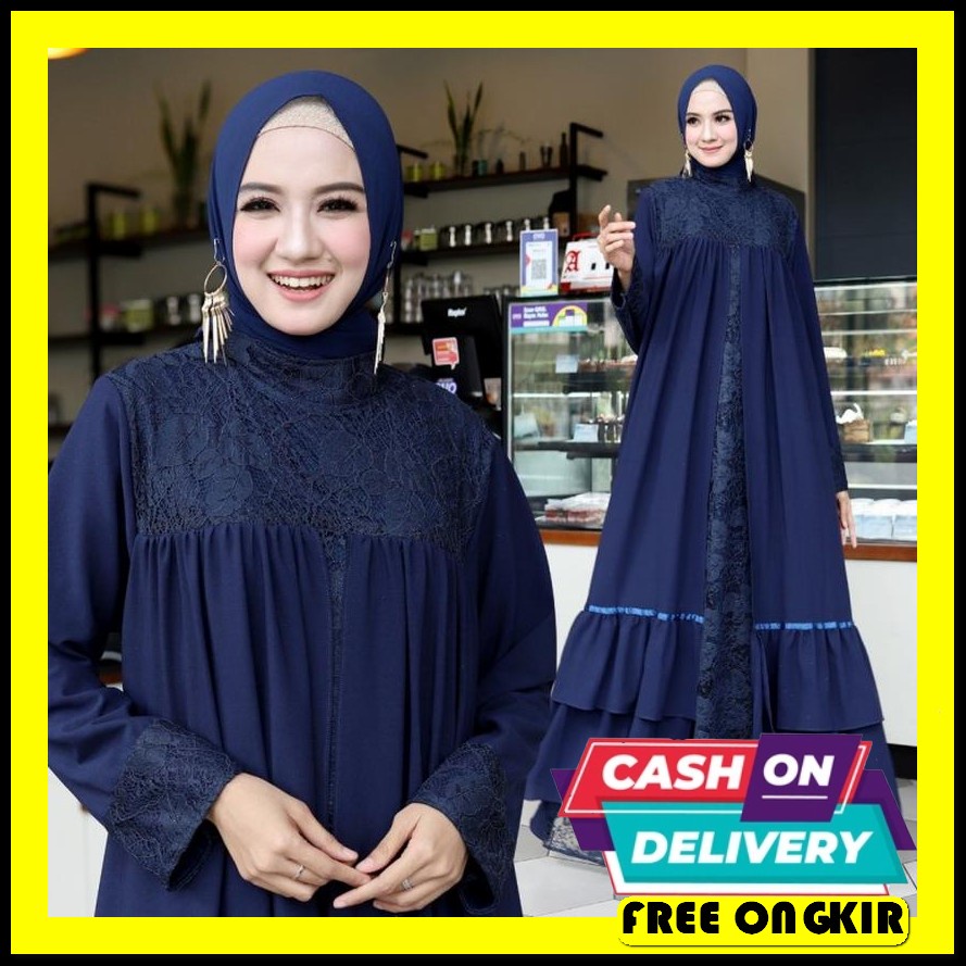 024 A | Titan Maxi | Fashion Muslim Gamis Ootd Casual Remaja Kekinian  Bjd - Maxi Dress Ceruty Bru