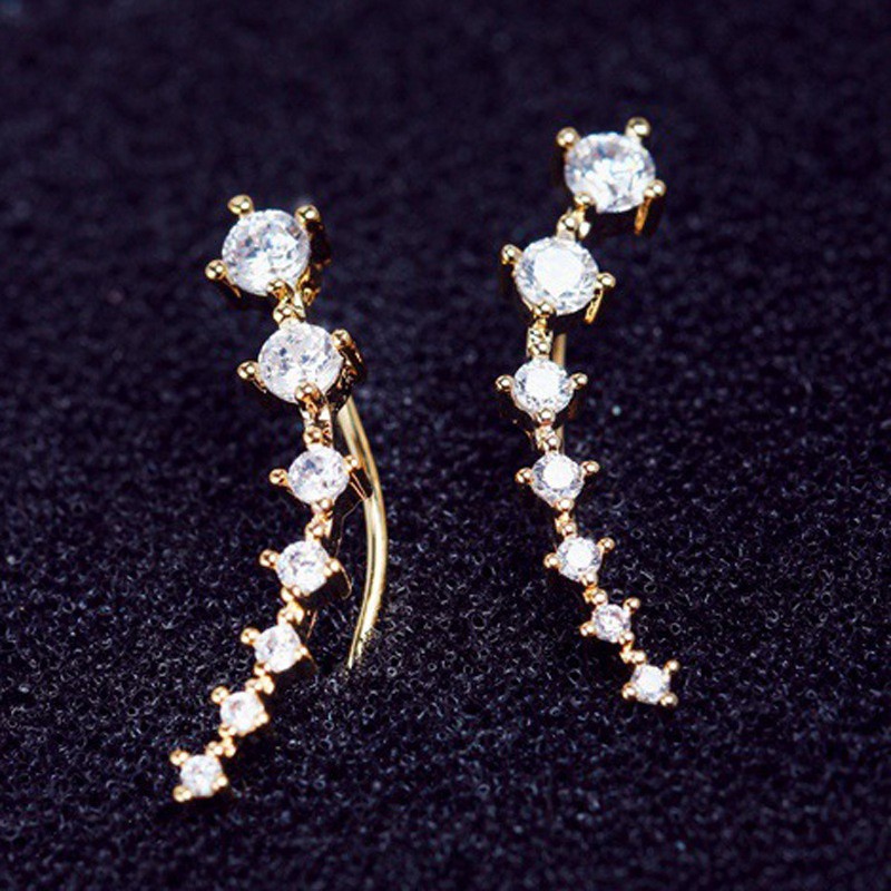 ASIN829 - ANTING WANITA H78/ ANTING BUNGA PANJANG/ ANTING PERMATA WANITA IMPORT/ ANTING STUD