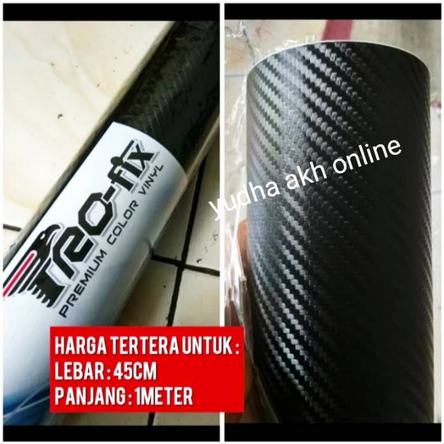 SKOTLET KARBON TIMBUL 3D HITAM DOP/BLACK DOFF