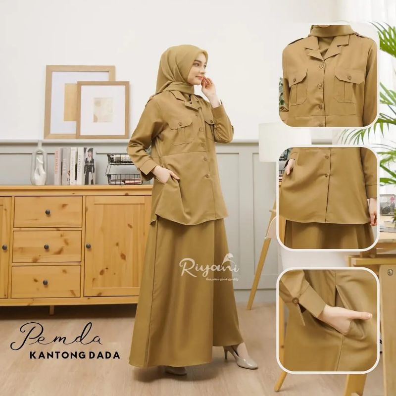 Seragam Pemda Toyobo Gelap / Seragam Pns / Seragam Pdh / pemda setelan/ seragam dinas  ORI by RIYANI