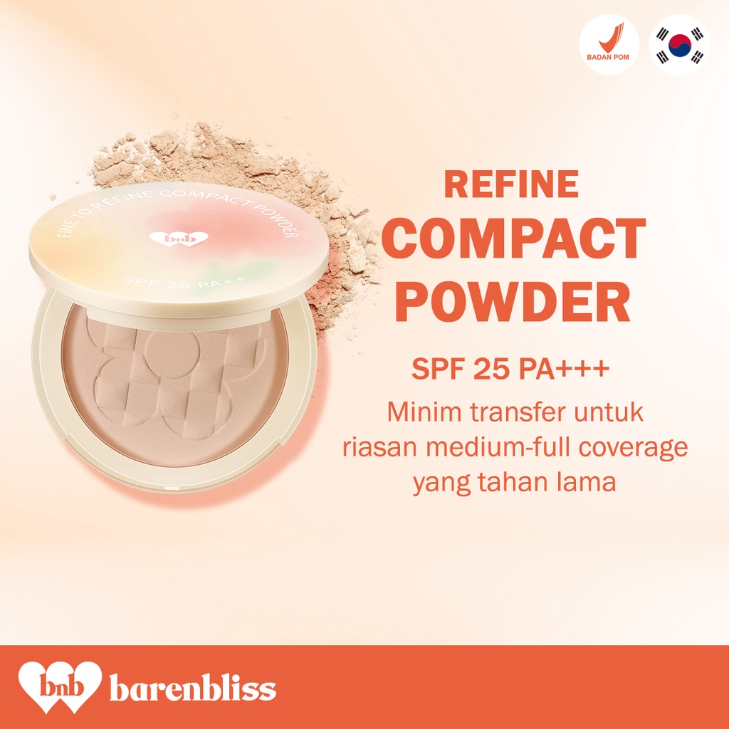 BNB barenbliss Korean Bloomatte Fine to Refine Compact Powder 「24H oil control」Bedak Padat