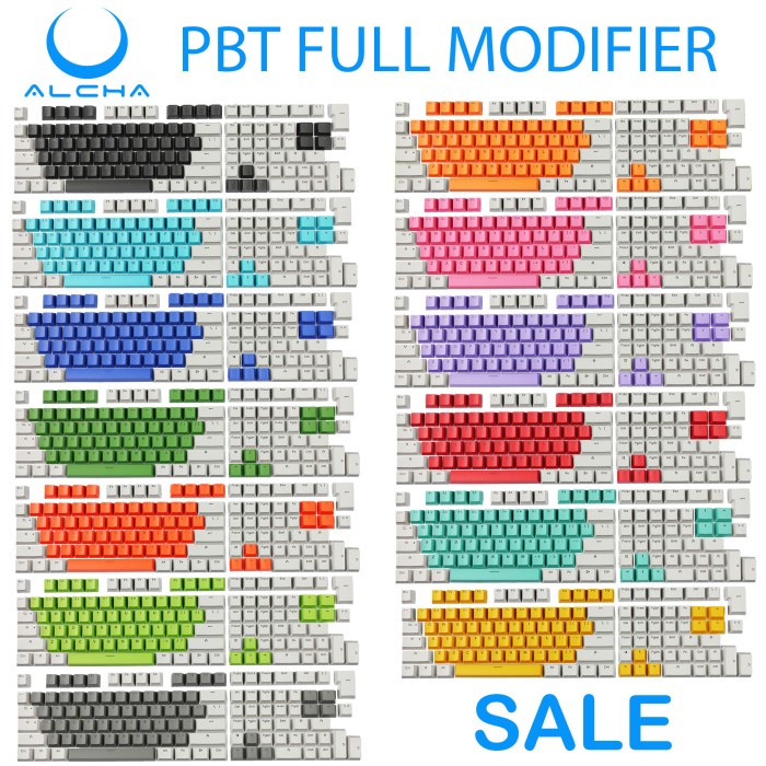 SALE ALCHA KEYCAPS PBT FULL MODIFIER CUSTOM MIX 2 WARNA OEM PROFILE - RANDOM