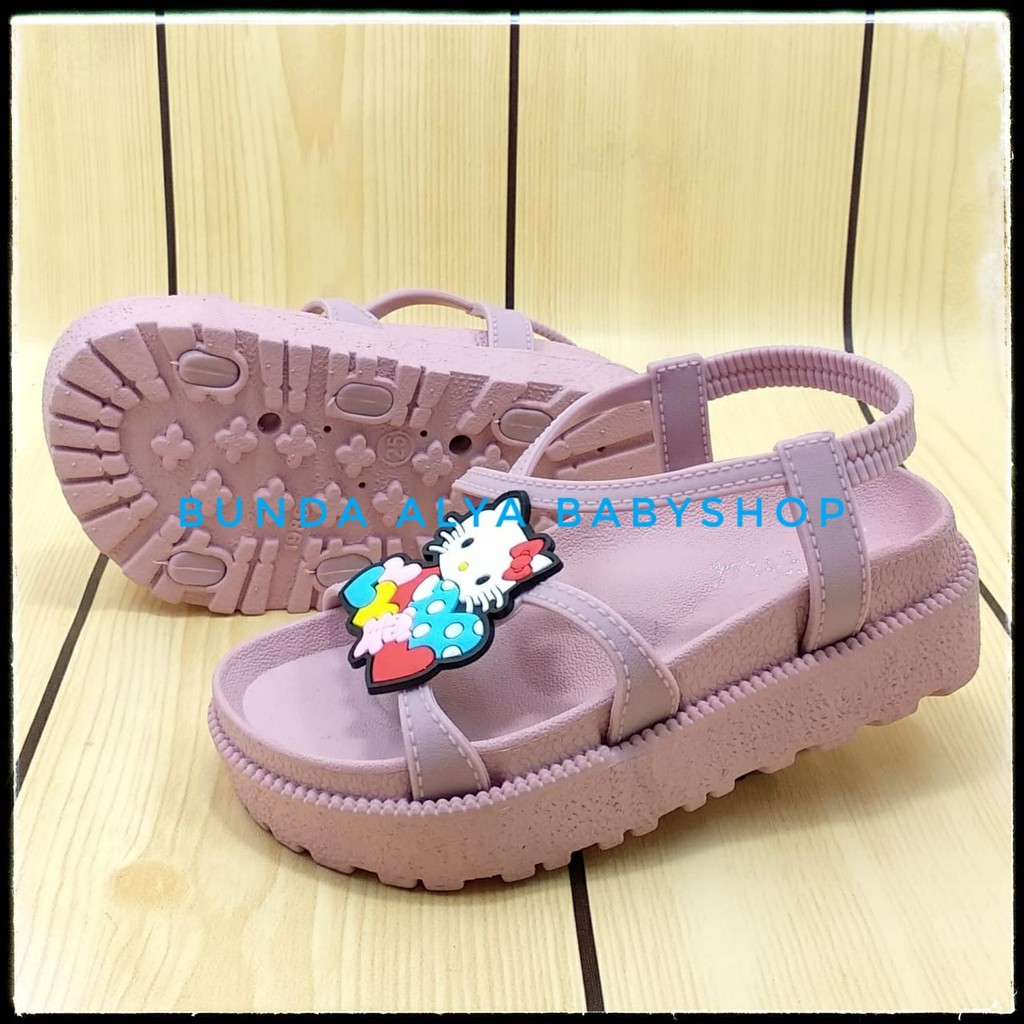 Sandal Anak Perempuan Jelly Usia 2 3 4 5 6 7 Tahun PINK - Sandal Anak Cewek Heels Tali Size 24 - 35 Karet Anti Licin