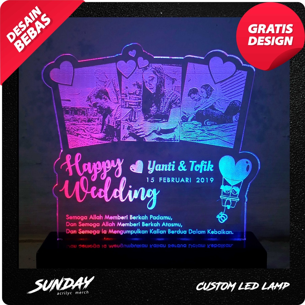 Lampu Akrilik / Lampu Tidur Akrilik Custom