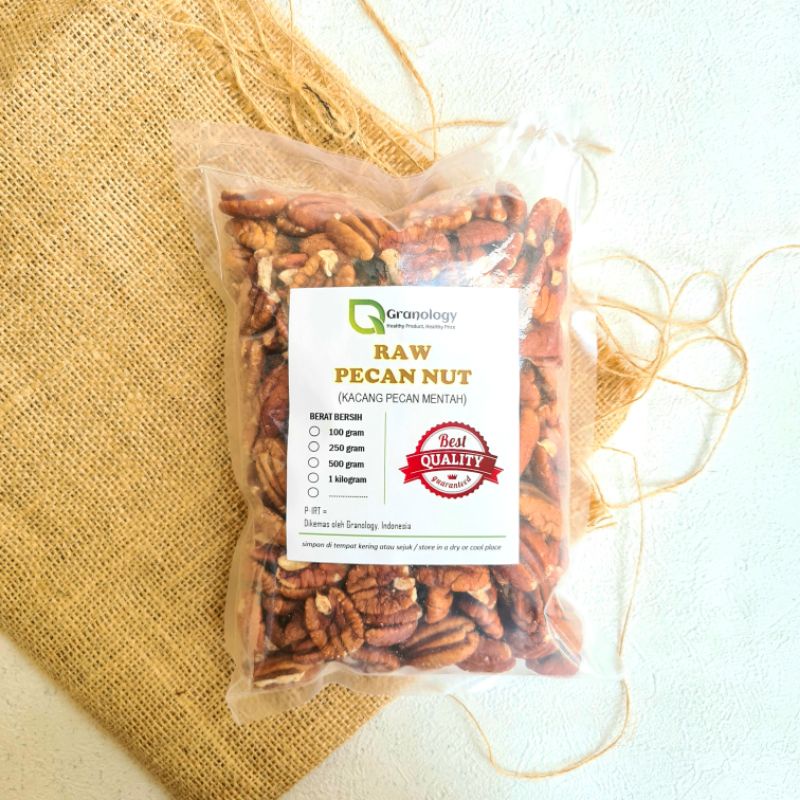 Kacang Pecan Mentah / Raw Pecan Nut (500 gram) by Granology