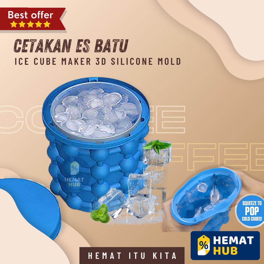 Cetakan Es Batu Pencetak Ice Cube Maker 3D Silicone Silikon Mold Unik