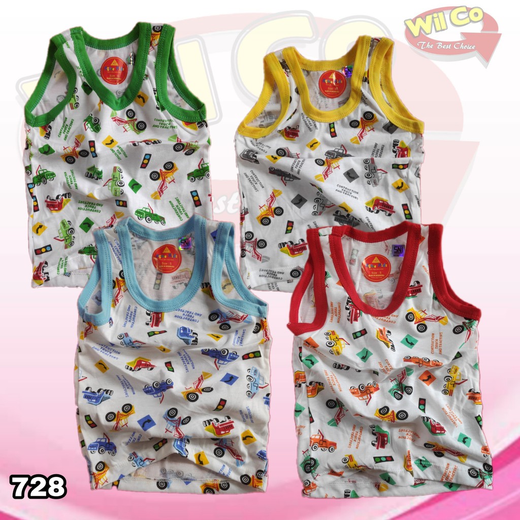 K728 - (Harga Per 1 Potong) SINGLET KAOS DALAM ANAK COWOK PAKAIAN DALAM ANAK AGREE SIZE S - XL