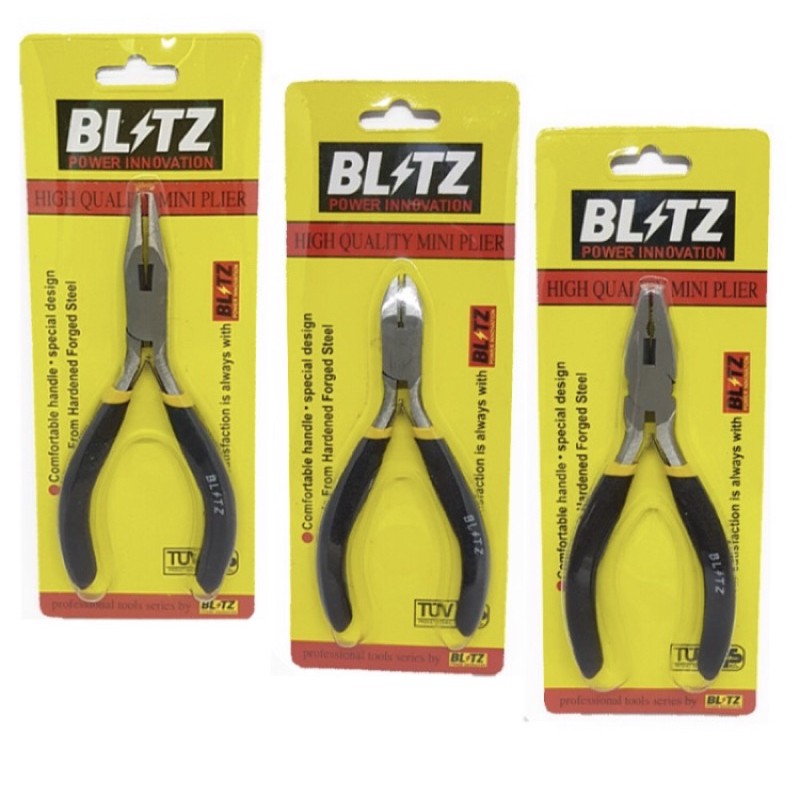 Paket 3 pcs Tang Mini 4,5” 4.5inch BLITZ (Tang Potong Tang Kombinasi Tang Lancip )