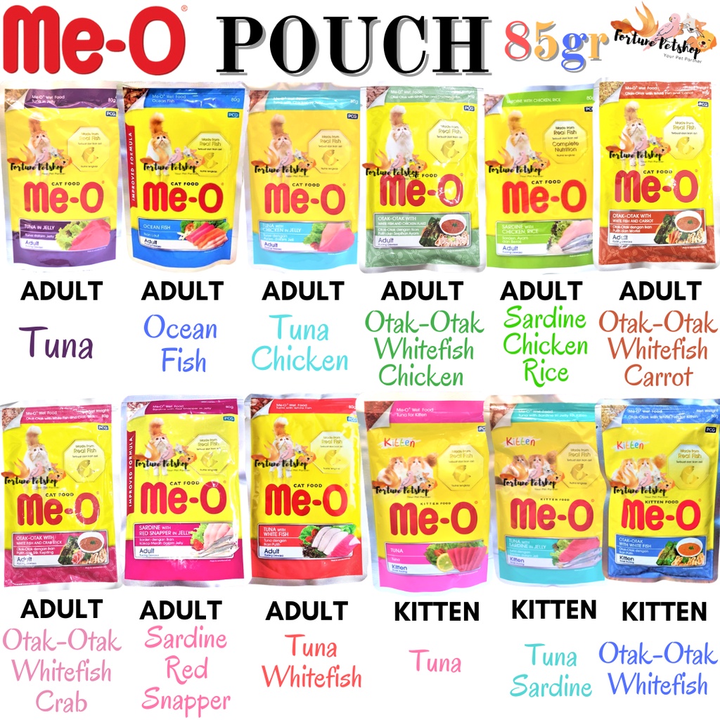 Meo Pouch Kitten 80gr / Meo Kitten Sachet 80gr / Meo Pouch Adult 80gr / Meo Adult Sachet 80gr