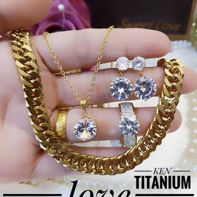 Titanium set perhiasan 2718k