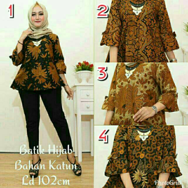 BlUS BATIK HIJAB  PANJANG BAJU LEBARAN MURAH BAJU KONDANGAN BATIK MODERN