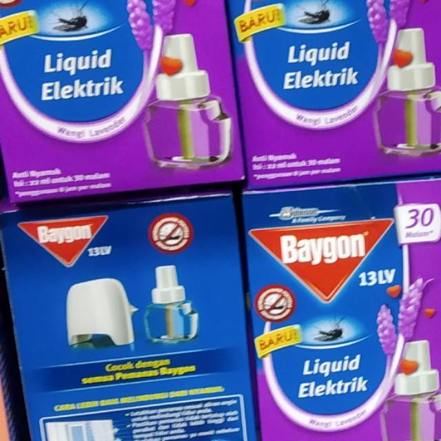Baygon liquid elektrik 22ml untuk 30 malam reffil lavender anti nyamuk