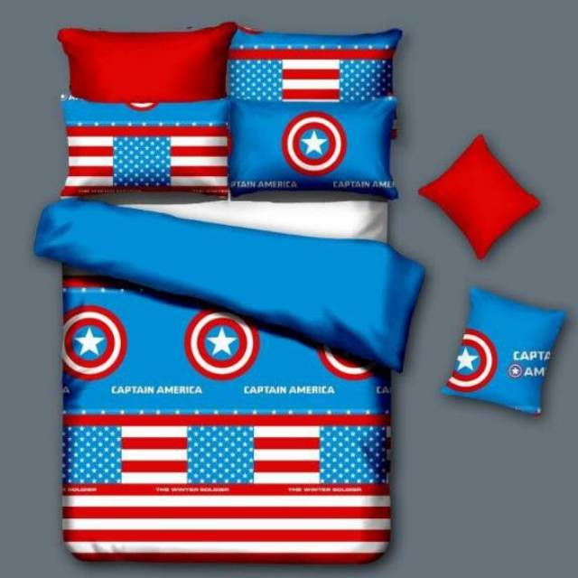 sprei KATUN JEPANG / SATIN captain america (tersedia semua ukuran)