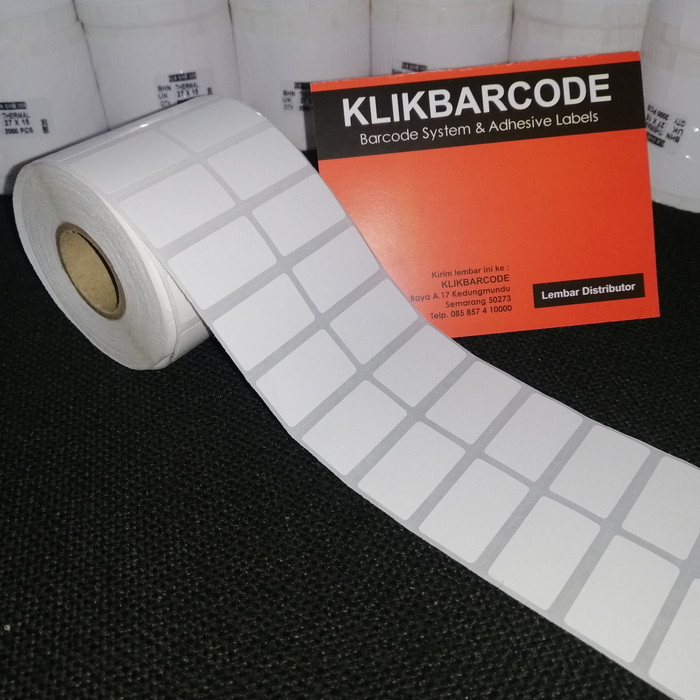 

TERMURAH BARCODE Barcode Label Thermal 27x15 isi 2000 stiker label cocok Xprinter KLIKBARCODE