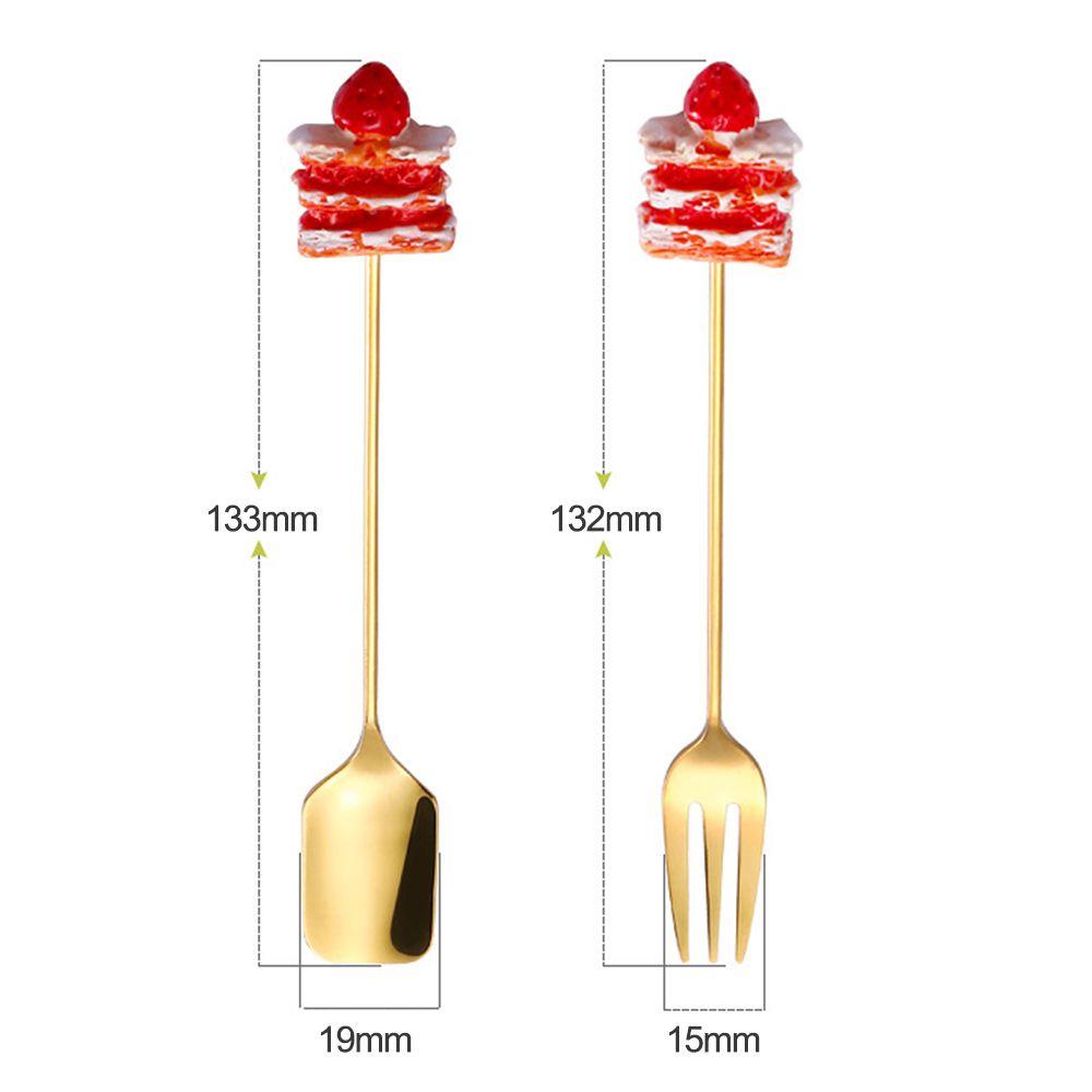 Solighter Set Alat Makan Kreatif Lucu Kartun Kue Kopi Dessert Teh Es Krim Stainless Steel