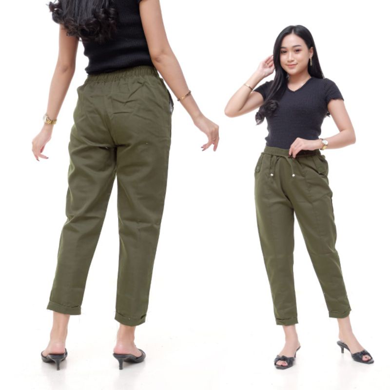 BAGGY PANTS PREMIUM AMERICA DRILL GRADE A CELANA PANJANG WANITA