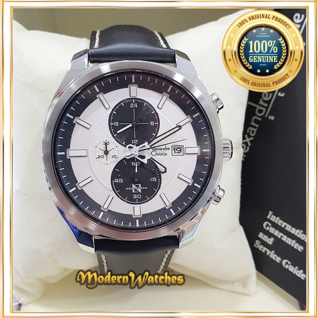 Jam Tangan Ori Pria Alexandre Christie AC 6550 Terbaru Hitam Black Brown Rosegold Coklat Tali Kulit