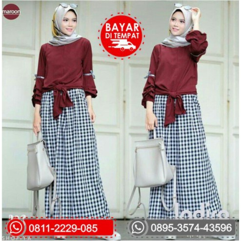 Basic OneSet / Setelan Mosscrepe / Setelan Muslim SET 2 IN 1 Bahan Balotelly Mix Katun Kotak