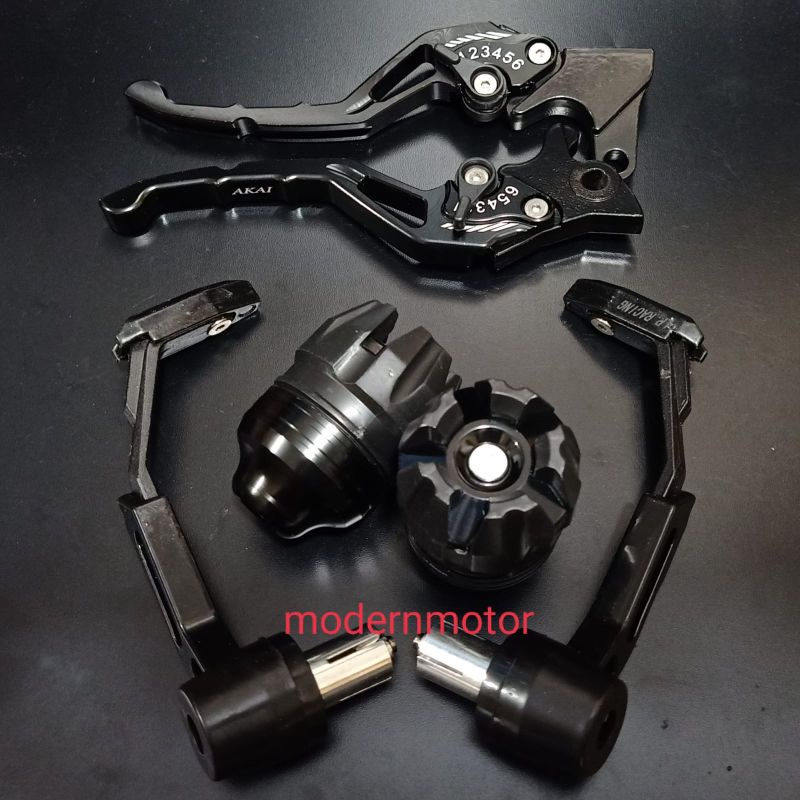 [3in1] Handle Variasi Stelan full cnc + proguard robot + jalu as roda Nmax Pcx Vario Beat Mio CBR Tiger Fu Vixion Aerox mio j DLL