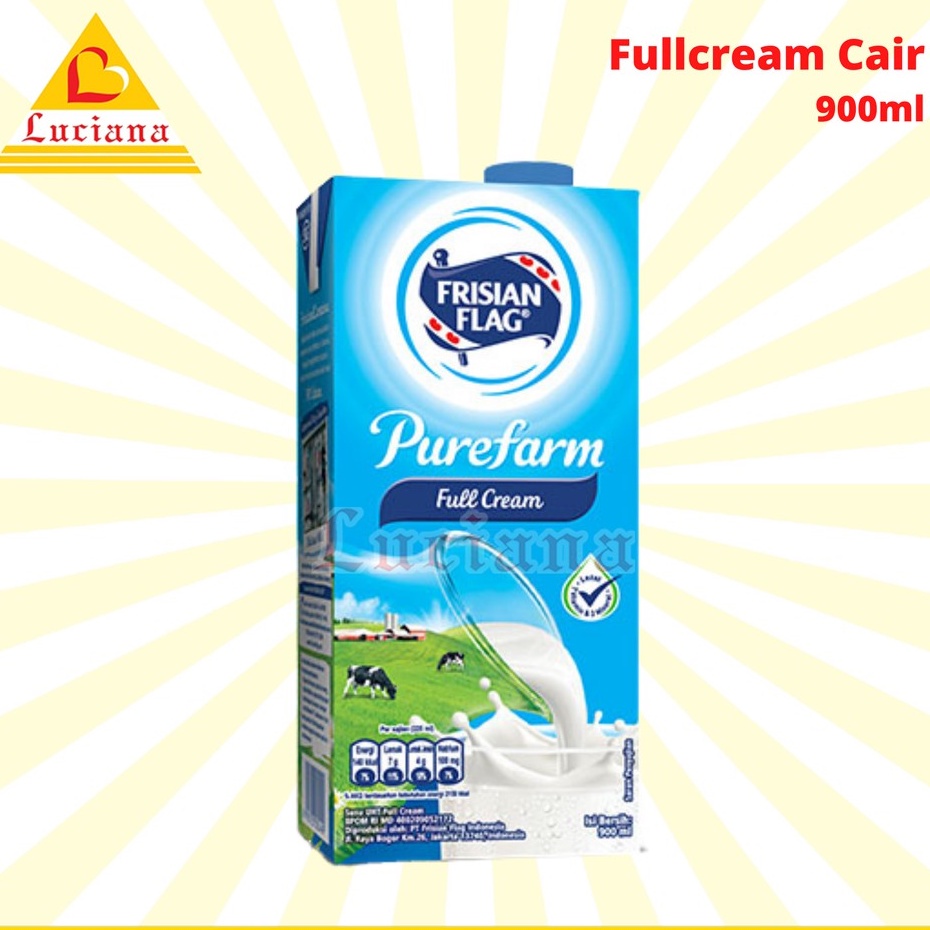 

Frisian Flag Fullcream Cair kemasan 900ml UHT susu bendera