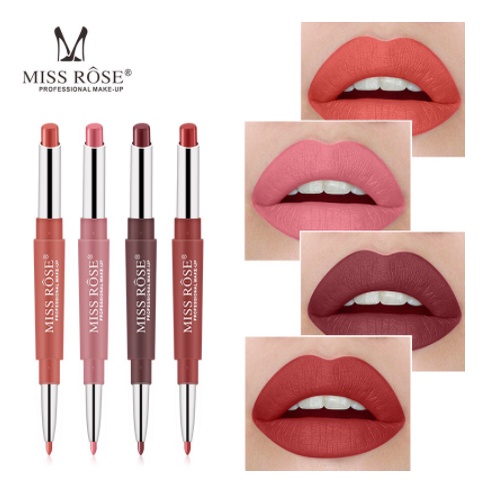 Miss Rose Lasting Long Multifunct Makeup Pencil Waterproof Pen Lipstick Lip Matte Liner