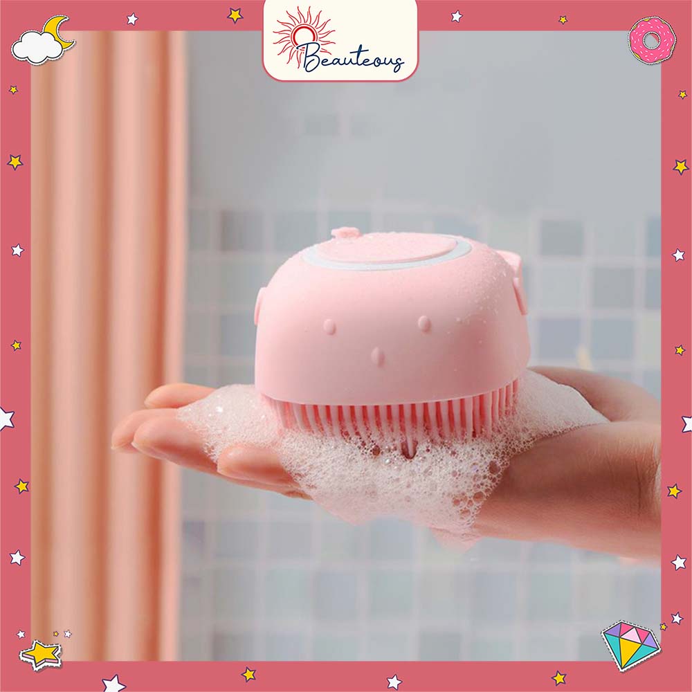 Shower Brush Sikat Mandi Silikon Lembut Alat Pembersih Punggung Badan Body Scrub