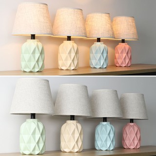 Thunlit Lampu Meja  Keramik Simple  Warna Kuning Hijau 