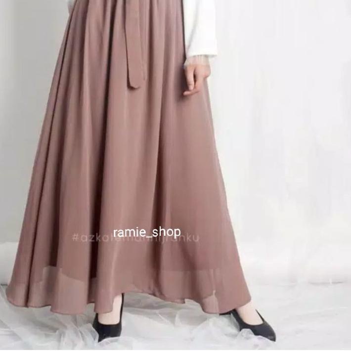 ۝ ROK CERUTI ROK PANJANG POLOS FULL FURING ★