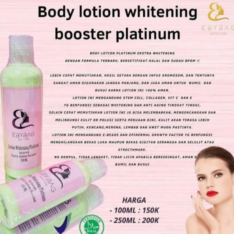 Body lotion whitening booster platinum