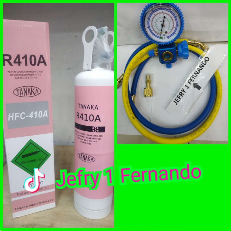 PAKET ISI FREON AC RUMAH R410A FREON+ADAPTOR r410a+ SELANG+MANIFOLD