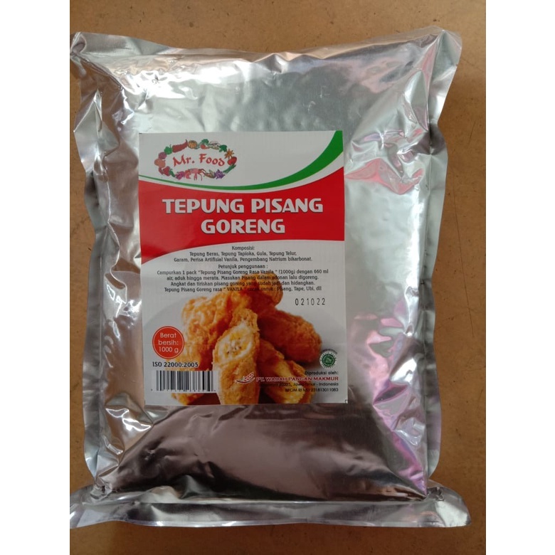 

Tepung Pisang Goreng Vanilla Mr. Food Kemasan 1000gr