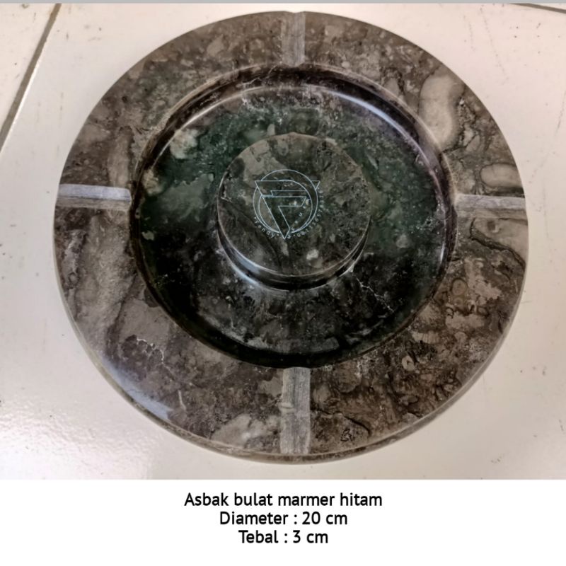 Asbak marmer hitam bahan marmer hitam D.20