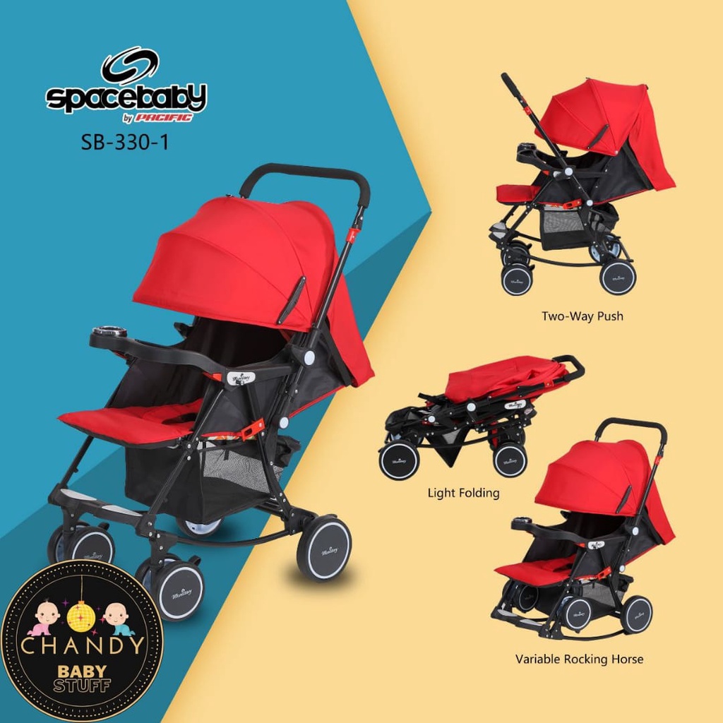 STROLLER BABY BISA AYUN DAN HADAP DUA ARAH SPACE BABY SB 330-1