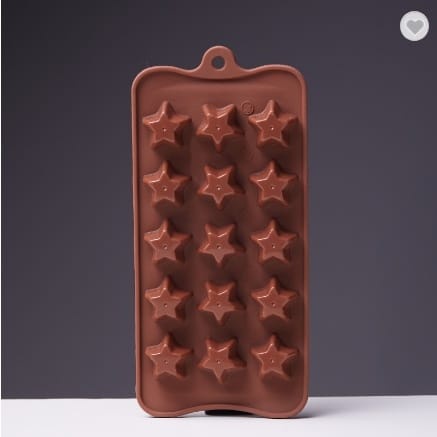 Cetakan Coklat Silicone Bintang Star 15 Grid Cetakan Coklat Jelly Pudding es Batu Star 15 Lubang Silicone Molds Baking Chocolate