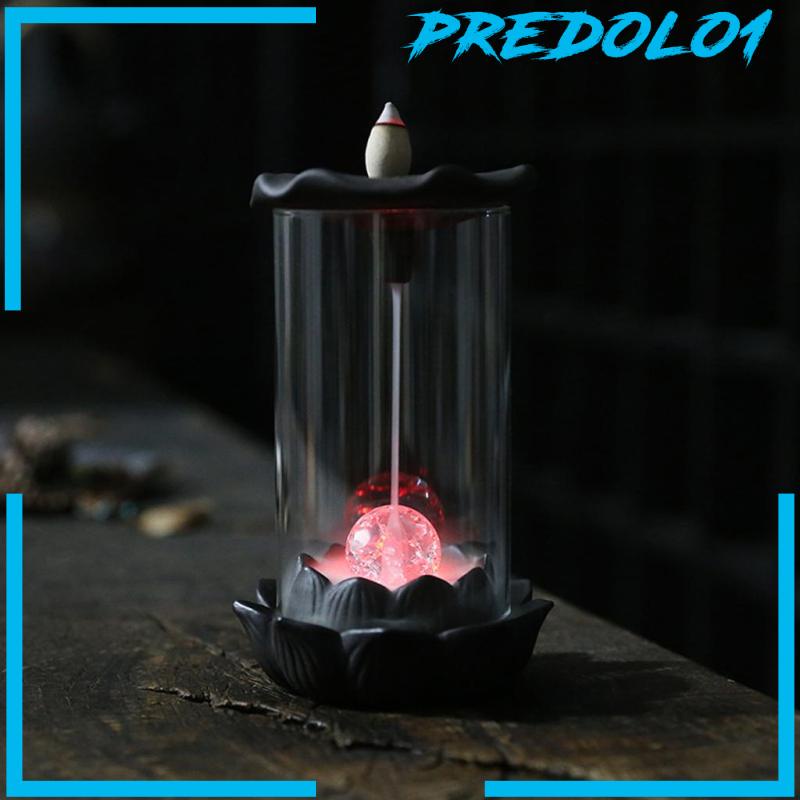 [PREDOLO1] Backflow Incense Burner Statue LED Lamp for Decorative Office Teahouse