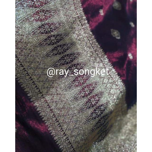 SONGKET PANDAI SIKEK ASLI PADANG SUMATERA BARAT (MAROON X GOLD)