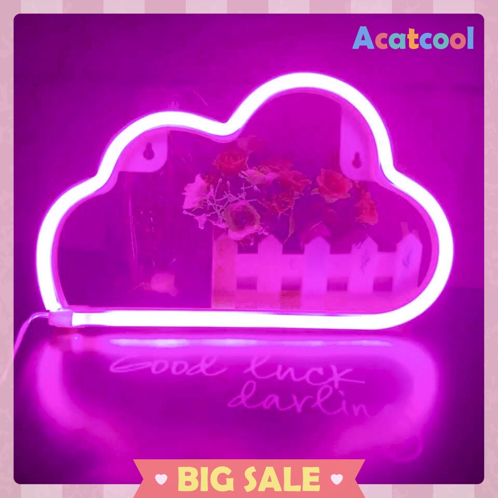 Cartoon Cloud Shaped Sign Neon Lights USB Battery Operated Art Hanging Lamp