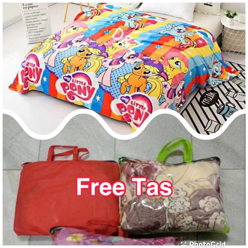 D&amp;Z Selimut Bulu Super Lembut Size140x200 FREE TAS Terbaru Premium Quality