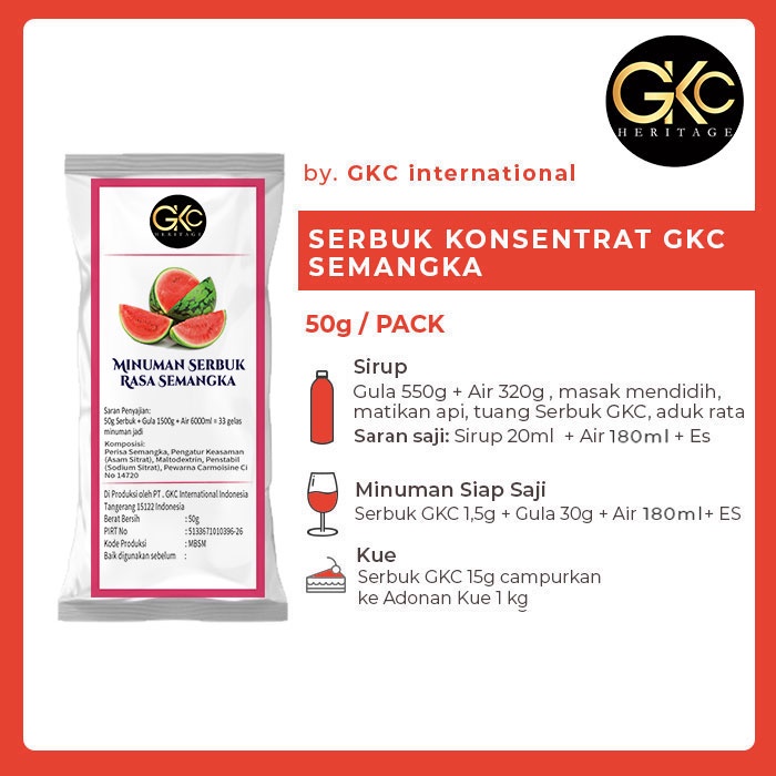 

Bubuk Sirup GKC "Rasa Semangka" 50g