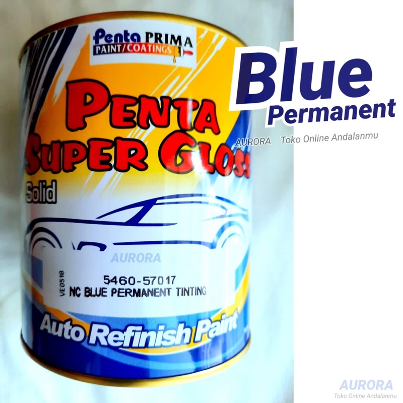 CAT BIRU GELAP PENTA SUPER GLOSS NC BLUE PERMANENT TINGTING 200CC dan 1Kg Cat Semprot DUCO